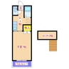 リーベンパレス国分 1Kの間取り