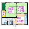 久保ビルⅠ 2DKの間取り