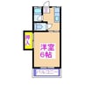 ホワイトシャルム 1Kの間取り