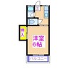 ホワイトシャルム 1Kの間取り