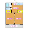 パークハイツ Ｓ棟 2DKの間取り