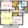 グランモアK　A棟 2LDKの間取り