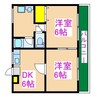 フローラ国分　A棟 2DKの間取り