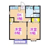リバーサイドＭ 2DKの間取り