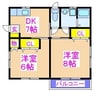 サンヴィレッジひまわり 2DKの間取り