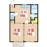 フレグランス広瀬F棟 2DKの間取り