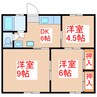 ＫＡＭＡＤＡシティハイツ 3DKの間取り