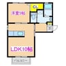 ガーデンプレイス木田B棟 1LDKの間取り