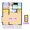 セレクトⅥ 1Kの間取り