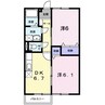 サンヒルズ三郷Ⅲ 2DKの間取り