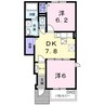 グランツブルーメNK 2DKの間取り