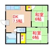 さくらアパート C棟 2DKの間取り