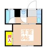 エルムンド 1Kの間取り