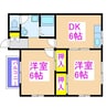 サンファミリー 2DKの間取り