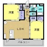ボーセジュール 2LDKの間取り