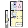 カーサ平松 1LDKの間取り