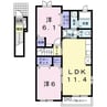 レジデンス・パストワールⅠ 2LDKの間取り