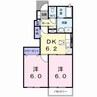 エンジェル　エイト 2DKの間取り