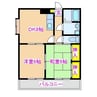 ガーデンパレスあもり 2DKの間取り