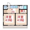 エスポワールMAKI　Ⅱ 2Kの間取り