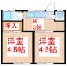 エスポワールMAKI　Ⅱ 2Kの間取り