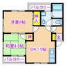 グリーンテラス東館 2DKの間取り