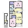 アルカンシェルA 2LDKの間取り