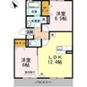 アルべラータⅡ 2LDKの間取り