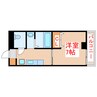 コンフォートD 1Kの間取り