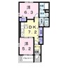 さくらろーずA 2DKの間取り