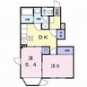 プリムヴェールM 2DKの間取り