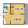 シティハイム清水 2Kの間取り