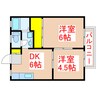 サンシティ井村 2DKの間取り