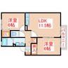 ウィルモア平松 2LDKの間取り