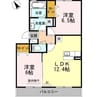 アルベラータⅡ 2LDKの間取り