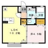 クロノス池島 1LDKの間取り