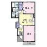 グリーンヒルズ姶良B 2DKの間取り