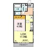 イーストヴィレッジ野口 1LDKの間取り