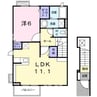 フロレスタK 1LDKの間取り