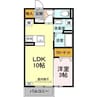 サンモールヴィラ 1LDKの間取り