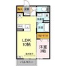 サンモールヴィラ 1LDKの間取り