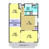 キャスリング岡元 3DKの間取り