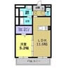 アムールレスぺ 1LDKの間取り