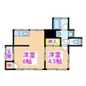 西古城借家 2Kの間取り