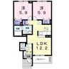 ダンデライオン 2LDKの間取り