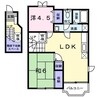 スカイビレッジB 2LDKの間取り