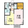 リースランドウェストヴィラ　A棟 1DKの間取り