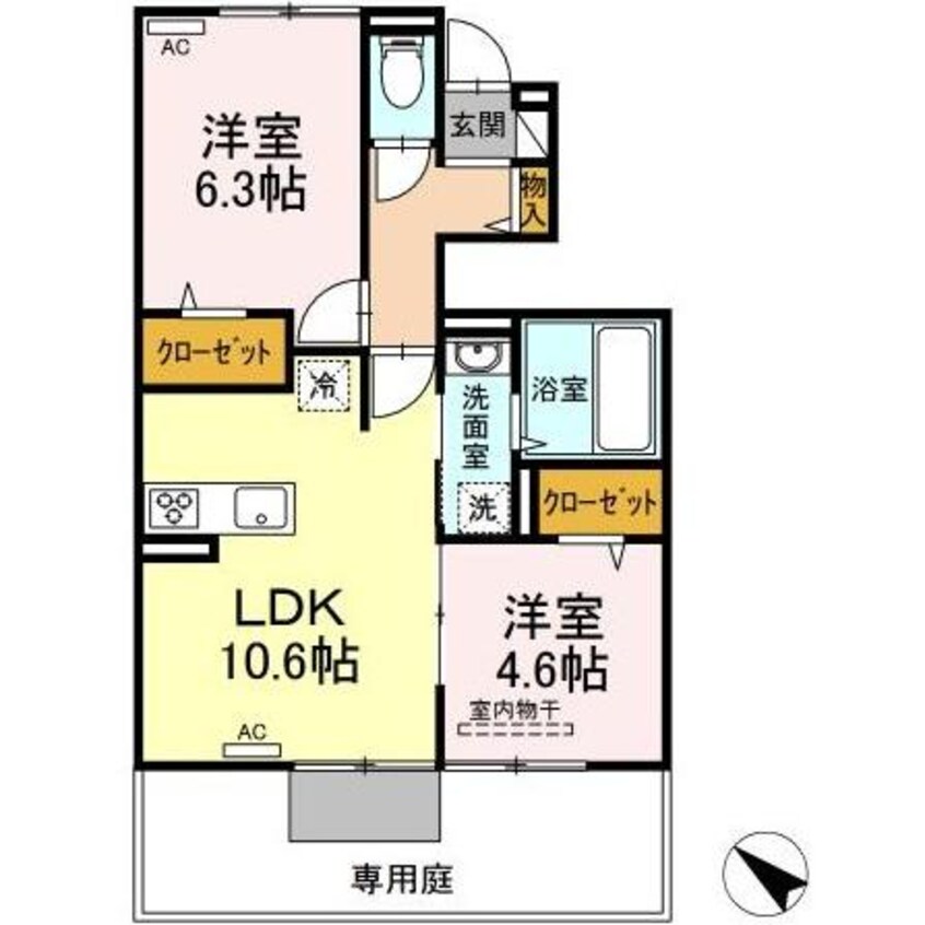 間取図 フェリシア建昌　B棟