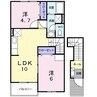 グリーンヒルズ姶良A 2LDKの間取り