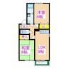 セジュールシャルダン 2LDKの間取り